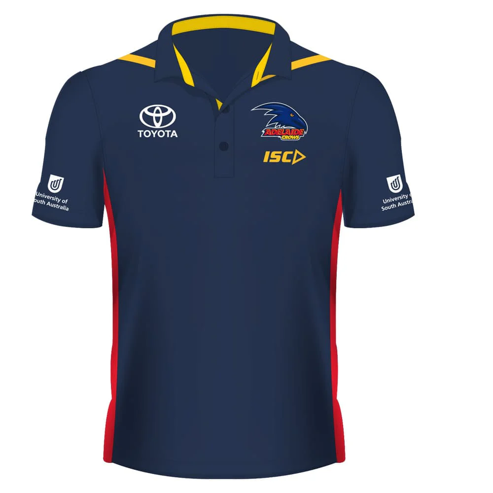 Adelaide Crows AFL Navy Media Polo Shirt - Image 6