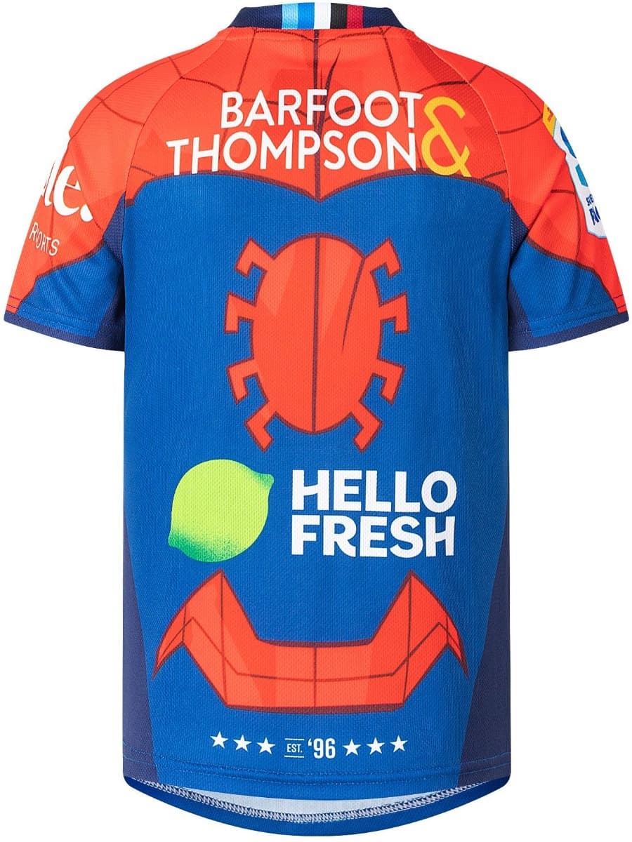 Auckland Blues 2025 Rugby Union Toddler Spiderman Marvel Jersey & Short Set - Image 3