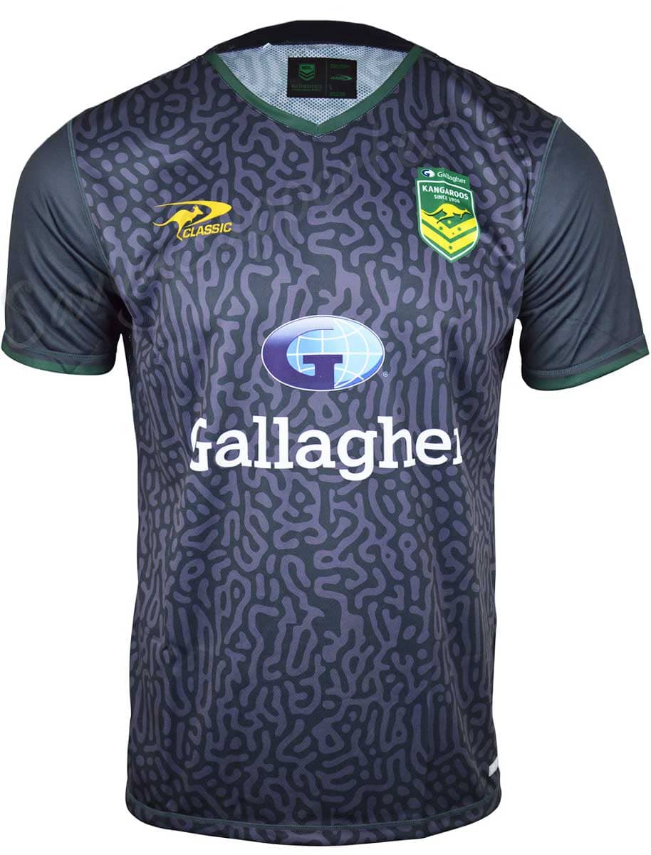 Australian Kangaroos 2024 NRL Mens Grey Training Shirt - Image 3
