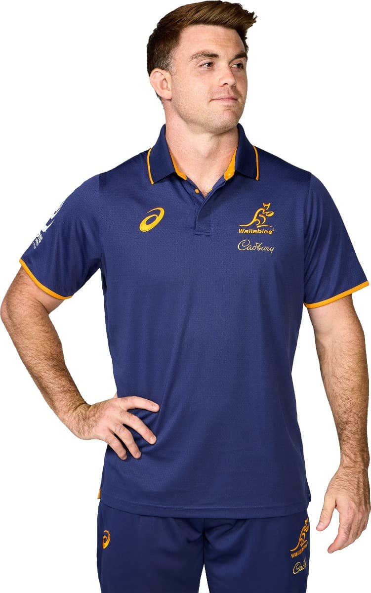 Australian Wallabies 2025 Rugby Union Mens Media Polo Shirt - Image 4