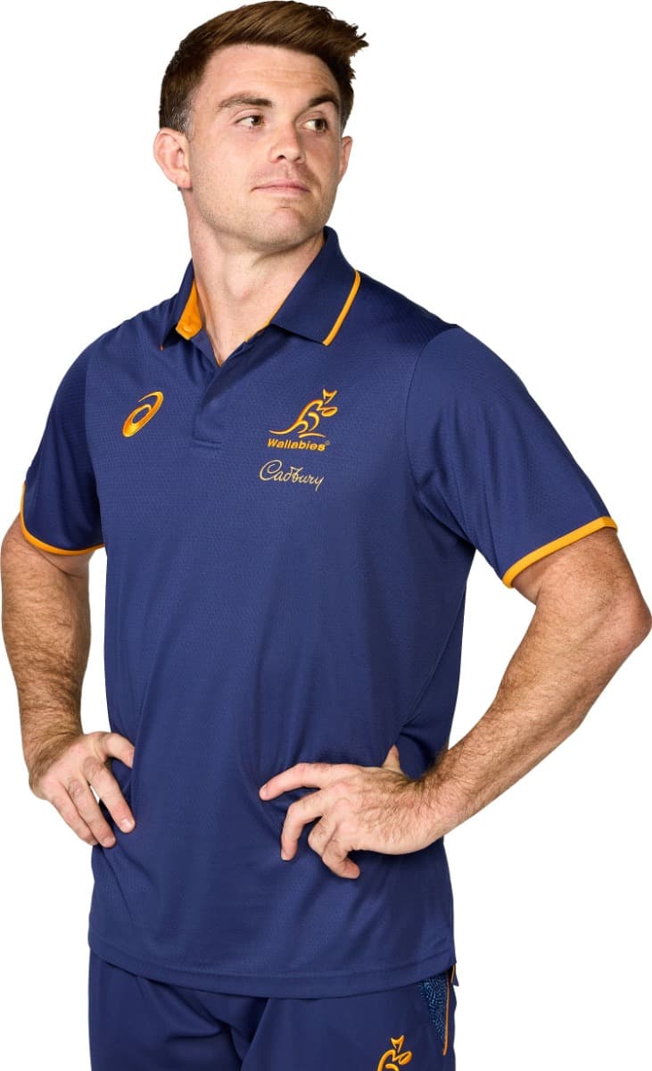 Australian Wallabies 2025 Rugby Union Mens Media Polo Shirt - Image 5