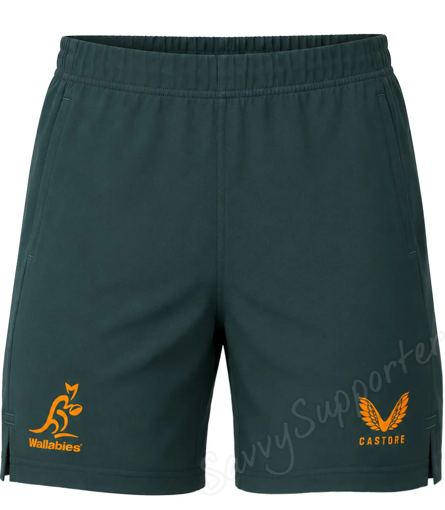 Australian Wallabies 2026 Rugby Union Mens Green Training Shorts