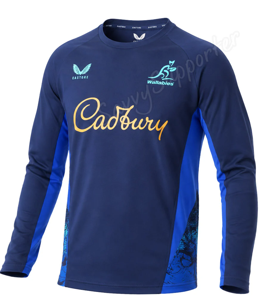 Australian Wallabies 2026 Rugby Union Mens Navy Long Sleeve Shirt