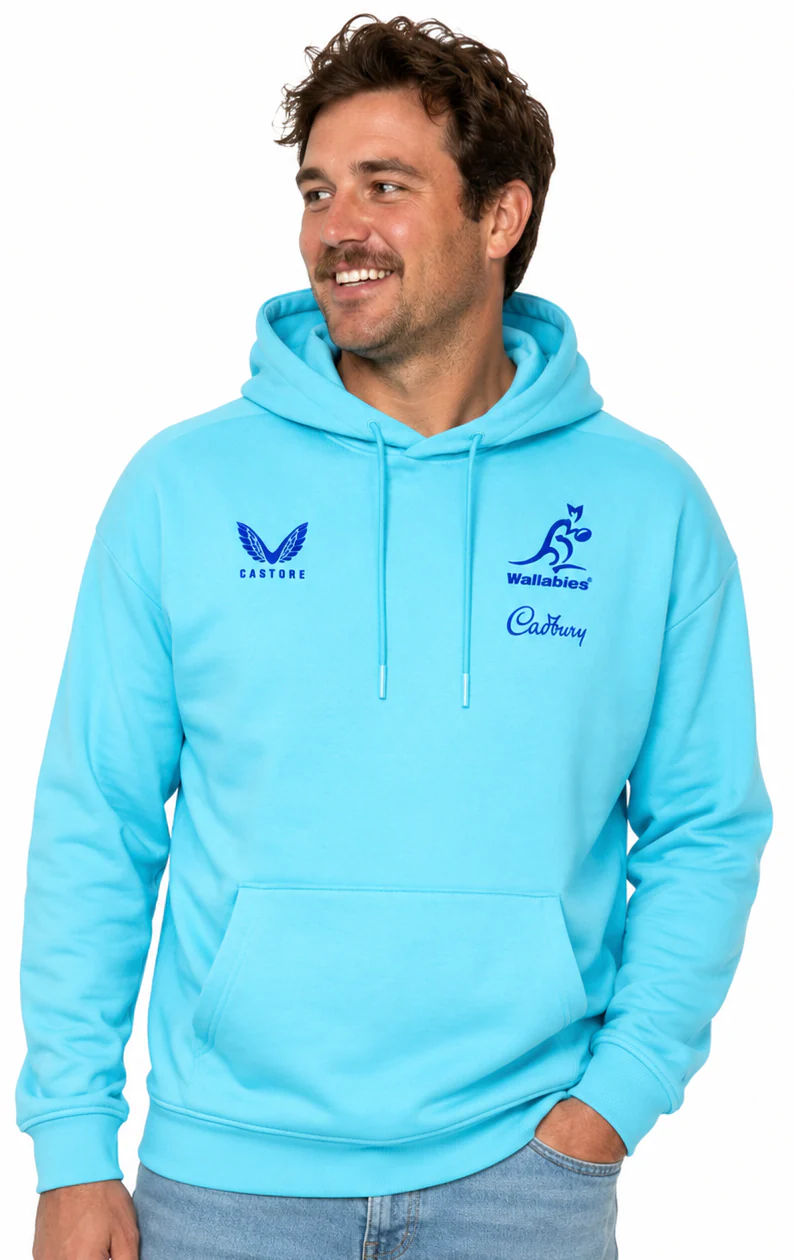 Australian Wallabies 2026 Rugby Union Mens Sky Overhead Hoodie - Image 2
