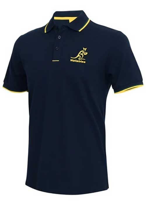 Australian Wallabies AFL Mens Navy Pique Polo Shirt