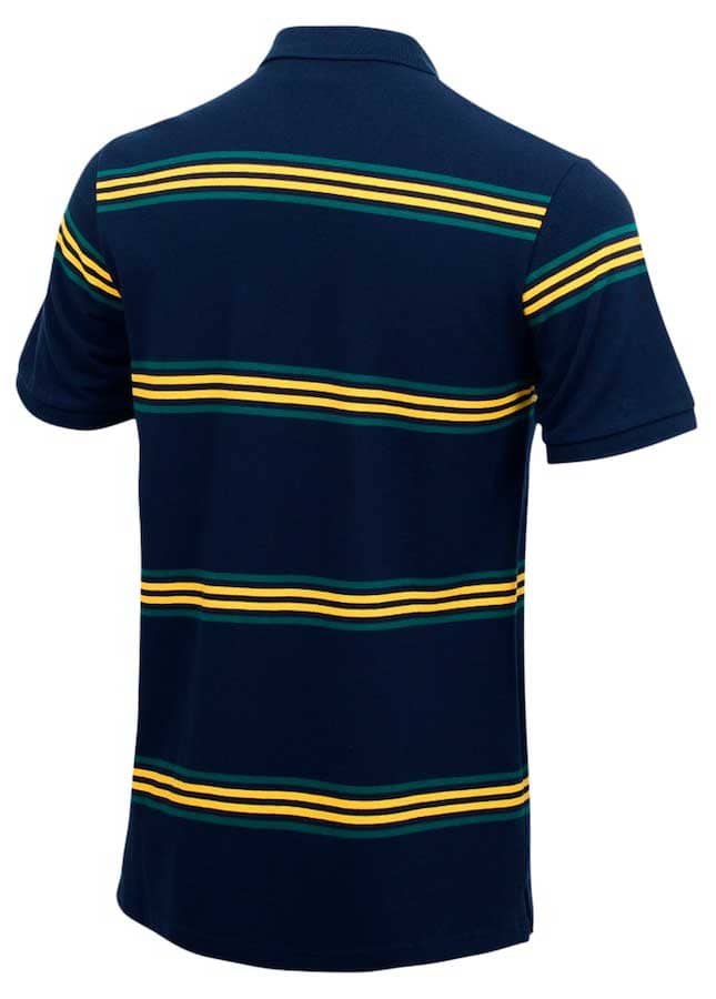 Australian Wallabies AFL Mens Stripe Pique Polo Shirt - Image 2