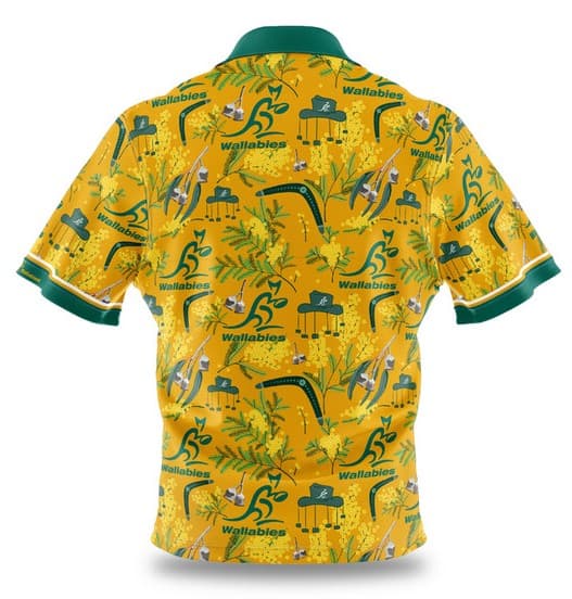 Australian Wallabies Rugby Union Mens Hawaiian Shirt - Image 3