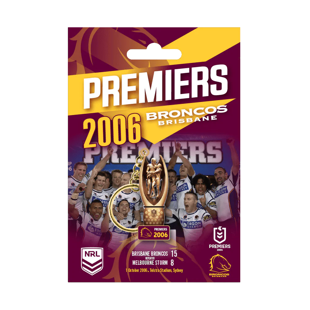 Brisbane Broncos 2006 NRL Premiers Trophy Keyring