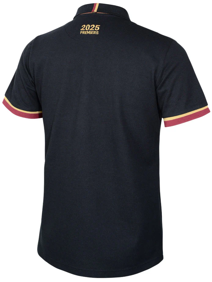 Brisbane Broncos 2025 NRL Mens Premiers Black Polo Shirt - Image 2