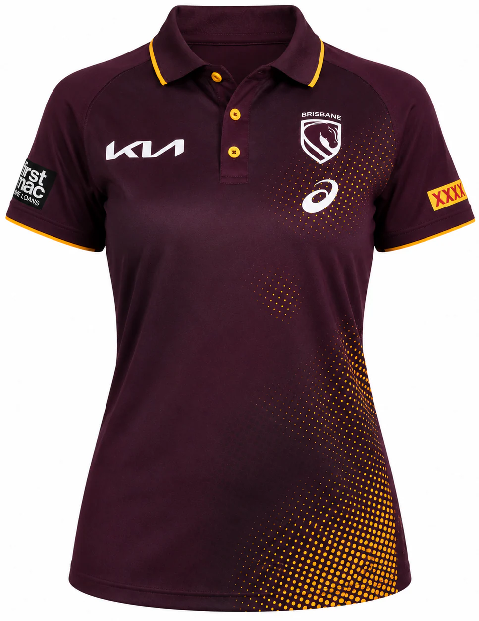 Brisbane Broncos 2026 NRL Ladies Maroon Training Polo Shirt - Image 2