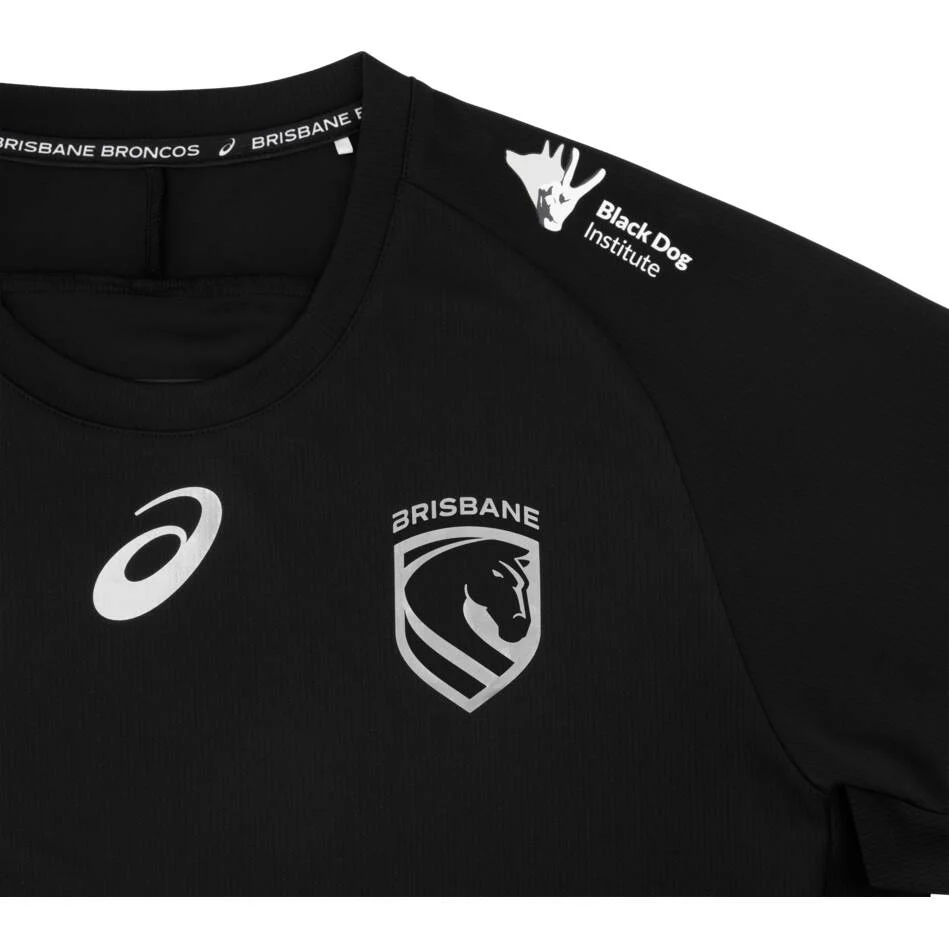 Brisbane Broncos 2026 NRL Mens Black Dog Institute Charity Run Out Tee - Image 2