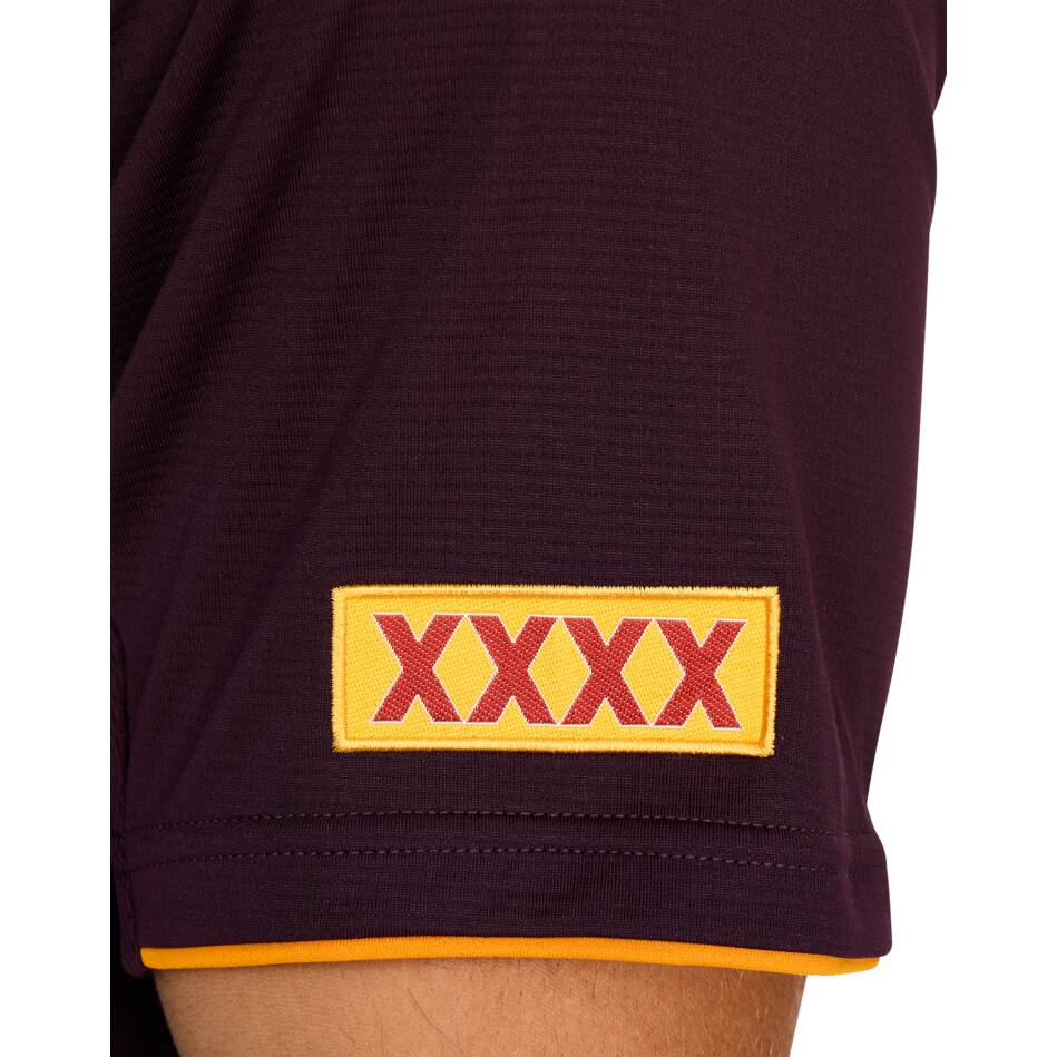 Brisbane Broncos 2026 NRL Mens Maroon Training Polo Shirt - Image 3