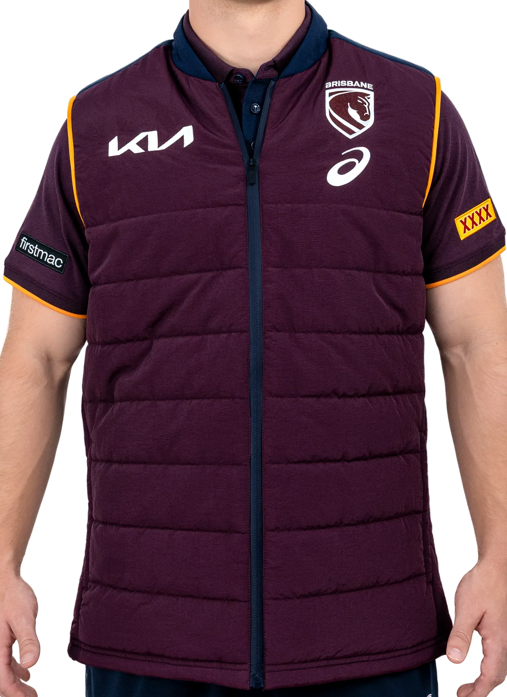 Brisbane Broncos 2026 NRL Mens Puffer Vest - Image 2