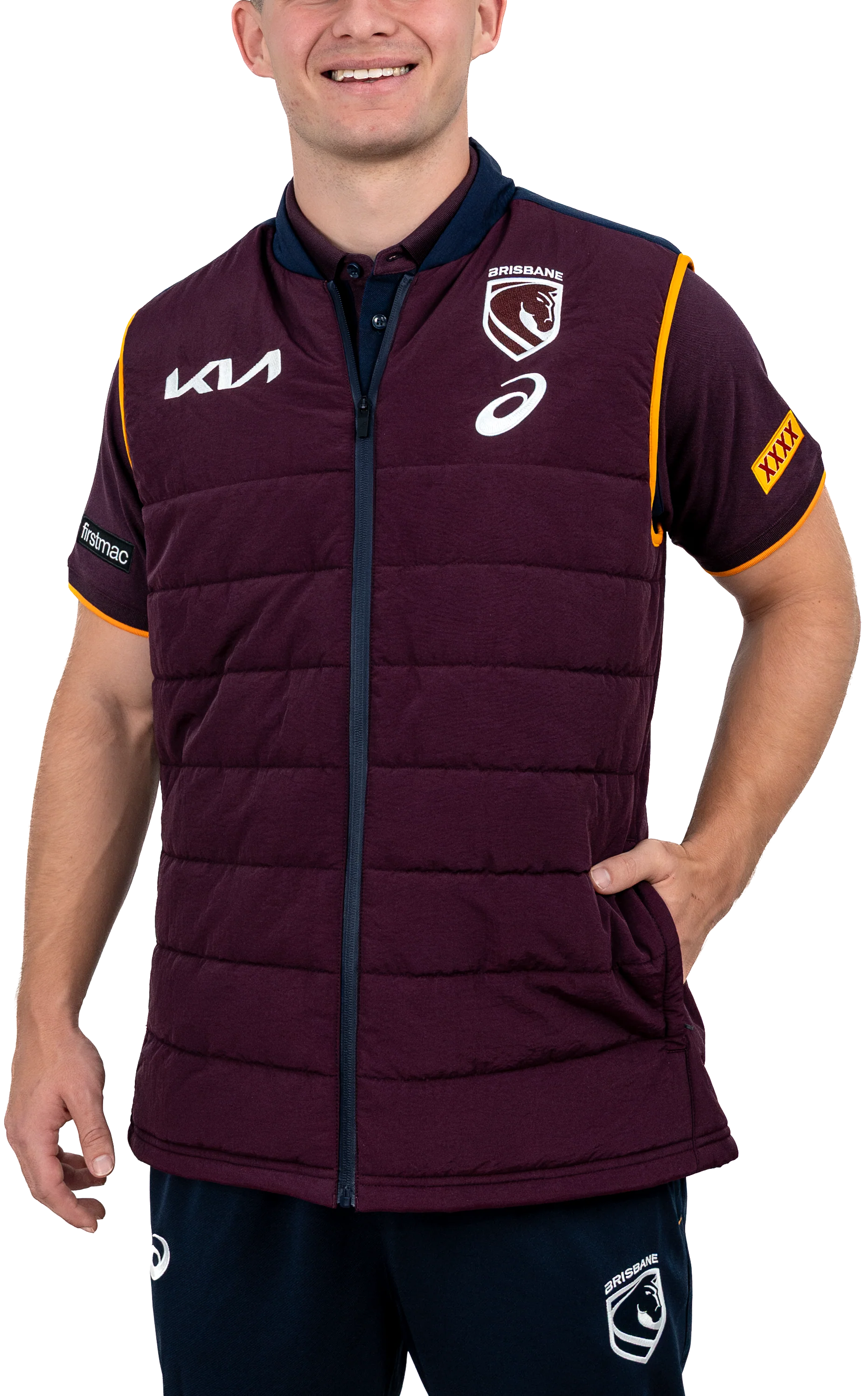 Brisbane Broncos 2026 NRL Mens Puffer Vest - Image 4