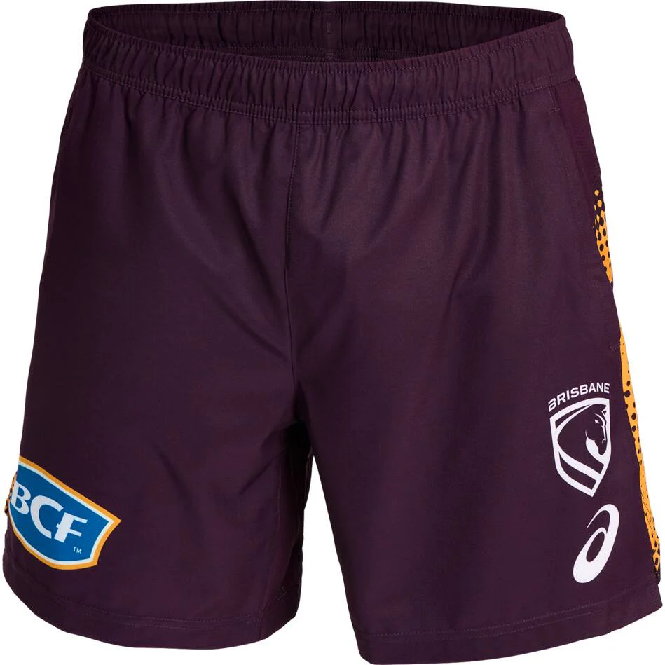 Brisbane Broncos 2026 NRL Mens Maroon Training Gym Shorts