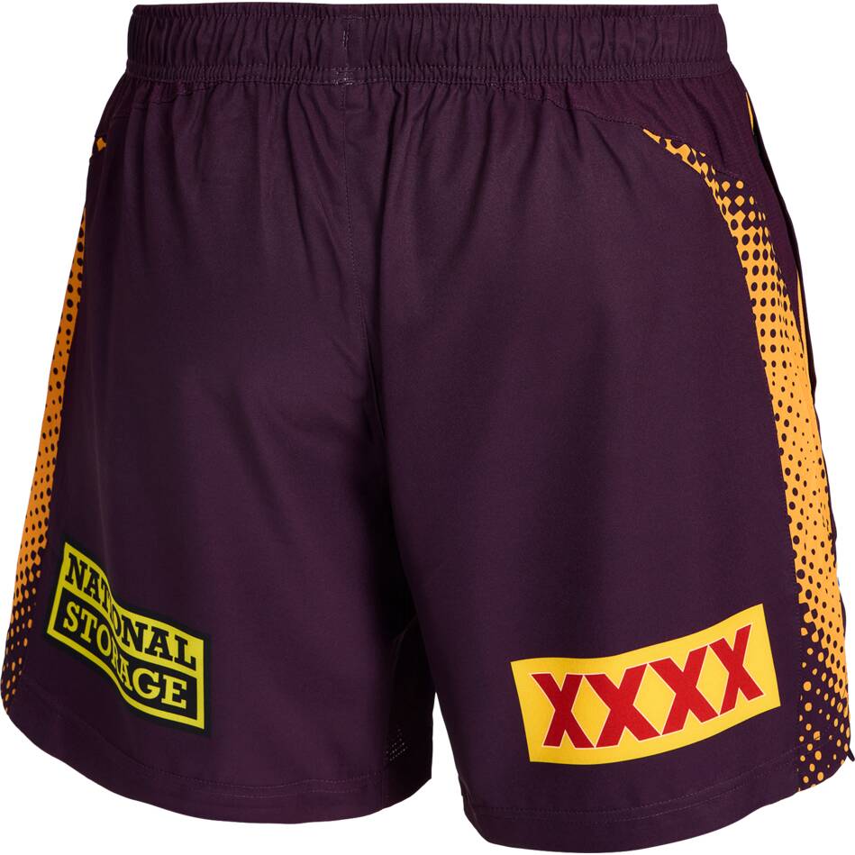 Brisbane Broncos 2026 NRL Mens Maroon Training Gym Shorts - Image 5