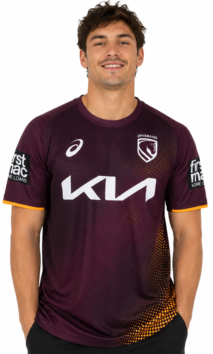 Brisbane Broncos 2026 NRL Mens Training Shirt - Image 2