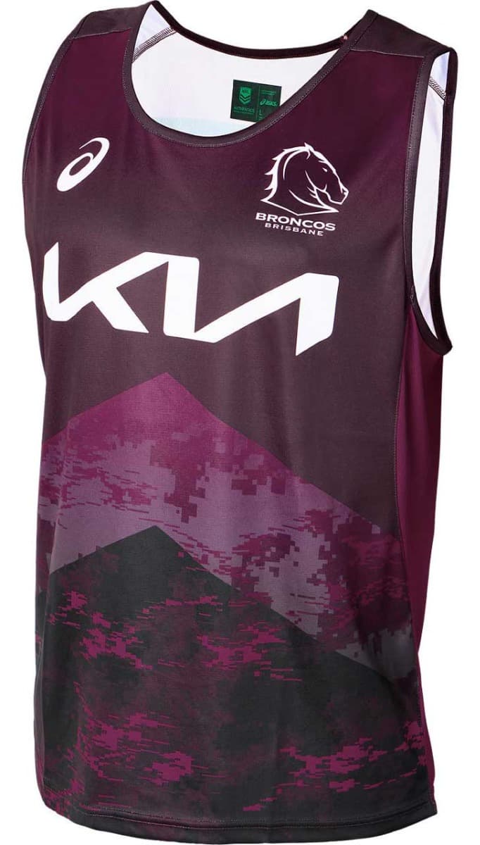 Brisbane Broncos NRL Mens Maroon Training Singlet