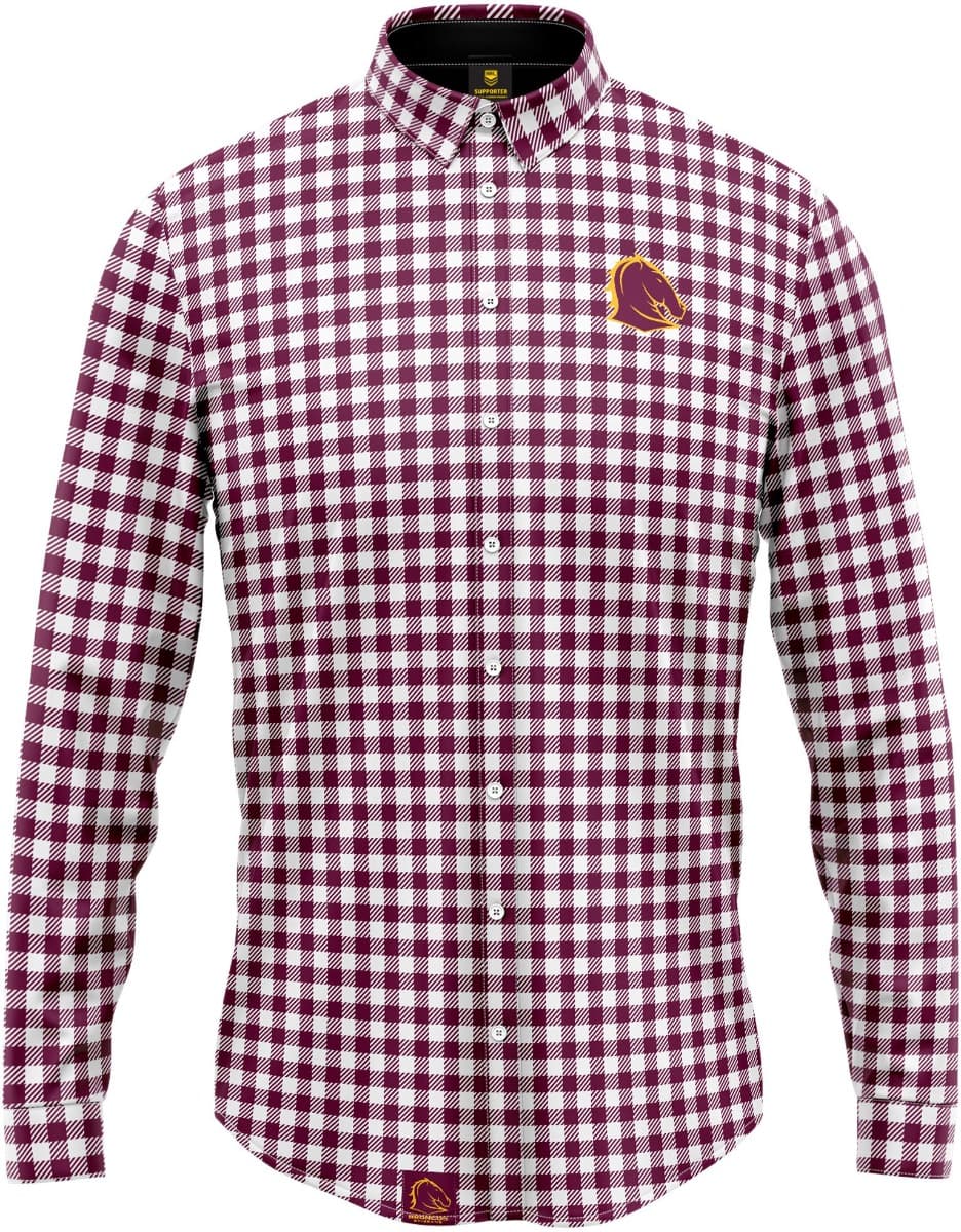 Brisbane Broncos NRL Mens Dawson Business Shirt - Image 3