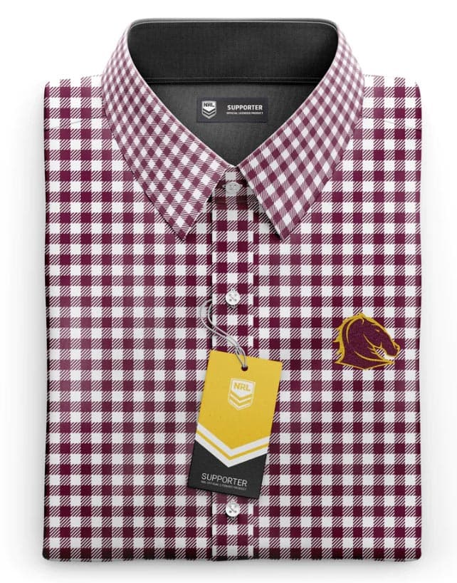 Brisbane Broncos NRL Mens Dawson Business Shirt - Image 4