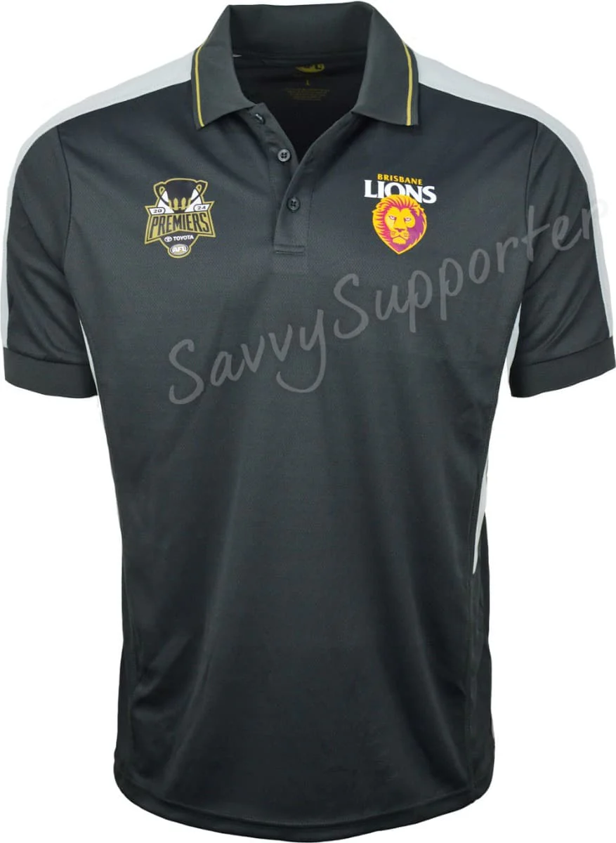 Brisbane Lions 2024 AFL Mens NAR Premiers Polo Shirt - Image 2