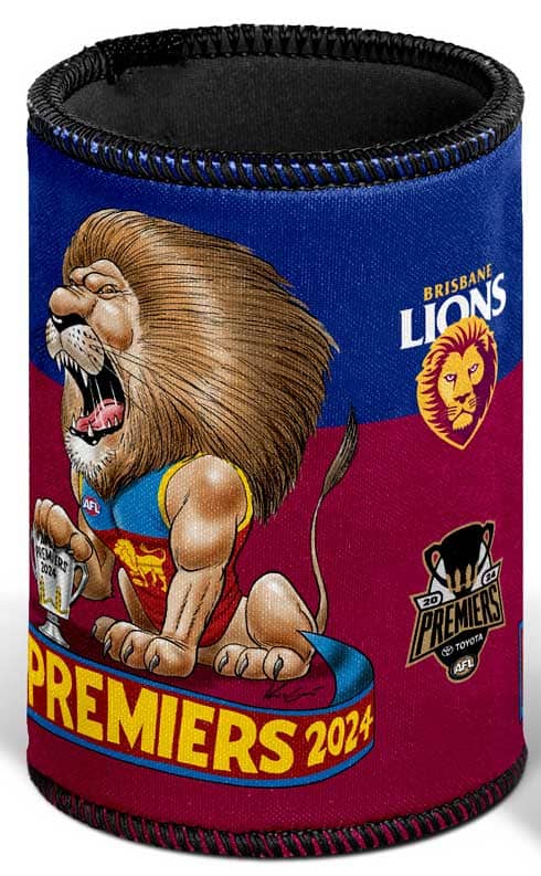 Brisbane Lions 2024 AFL Premiers Mark Knight Can Cooler - Image 2