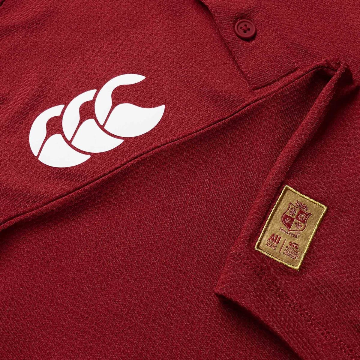 British & Irish Lions 2025 Rugby Union Mens CCC Red Polo Shirt - Image 3