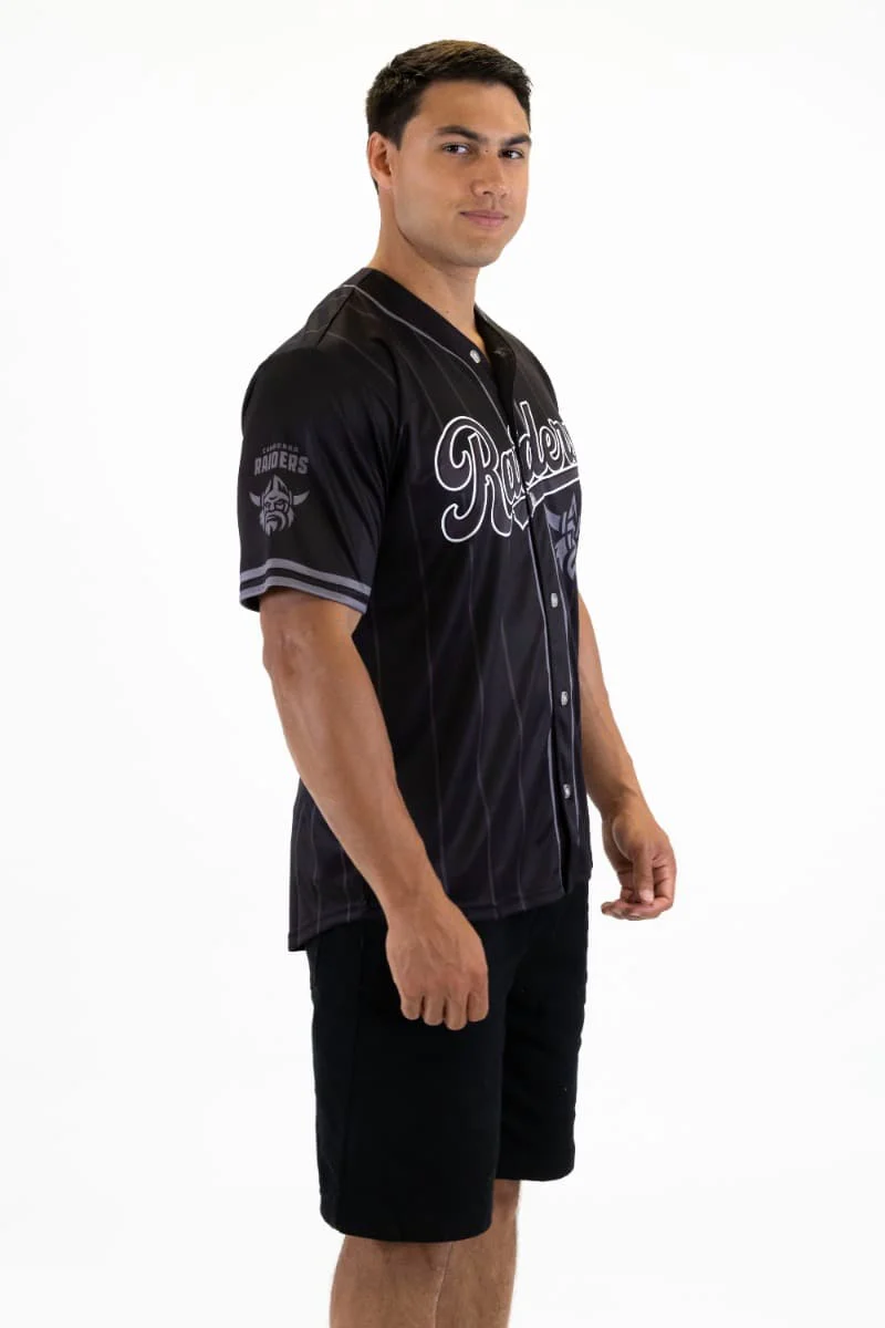 Canberra Raiders NRL Mens Blackout Baseball Shirt - Image 4