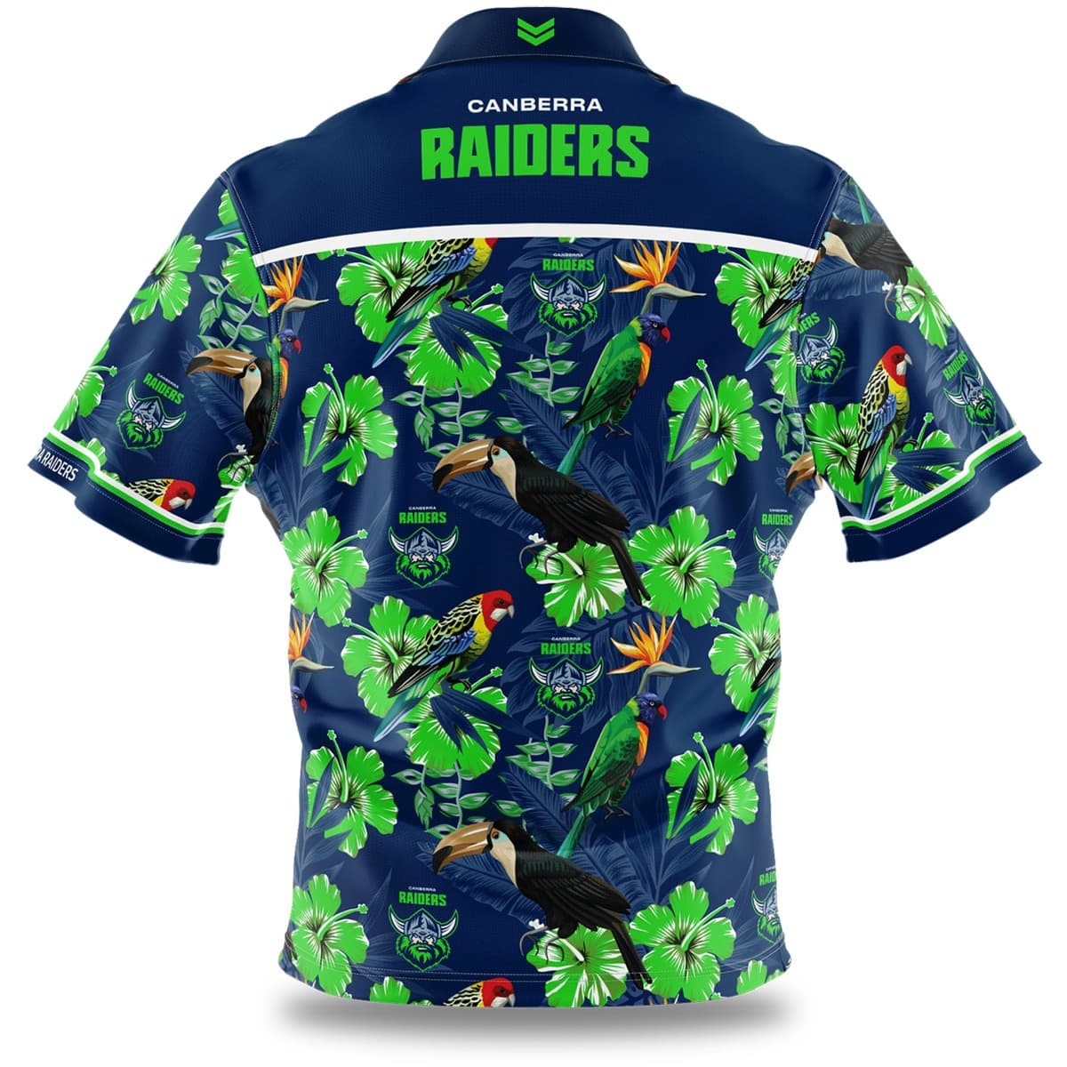Canberra Raiders Hibiscus NRL Mens Hawaiian Shirt - Image 2
