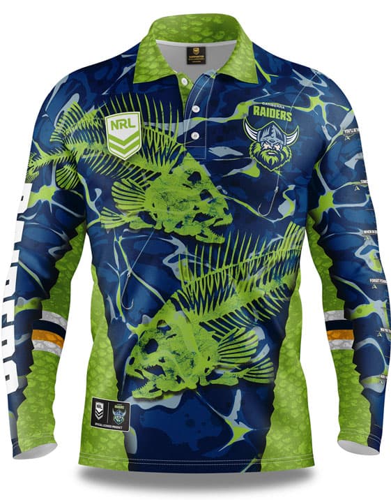 Canberra Raiders Skeletor NRL Fishing Shirt