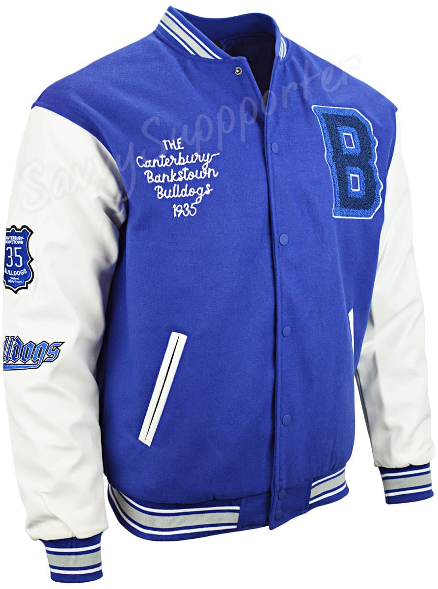 Canterbury Bulldogs NRL Mens Oversized Varsity Jacket - Image 3