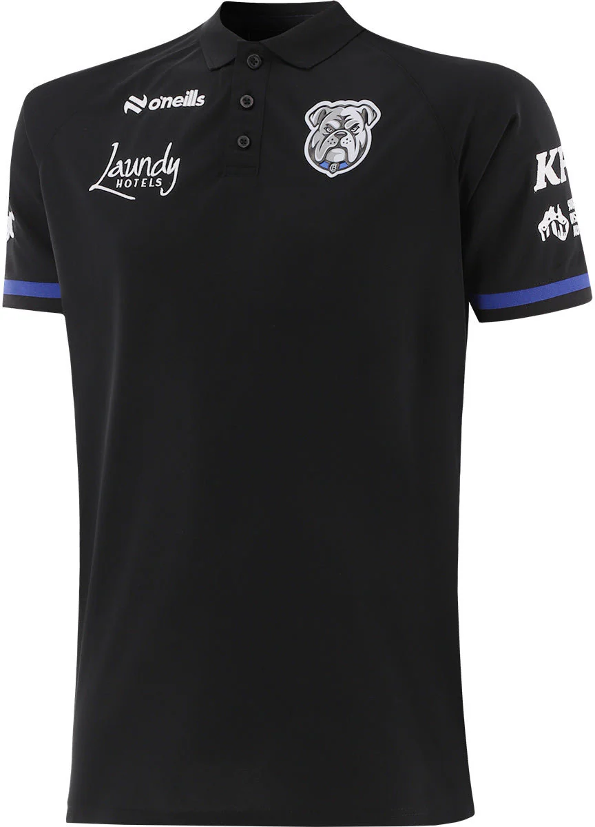 Canterbury Bulldogs 2026 NRL Mens Black Media Polo Shirt