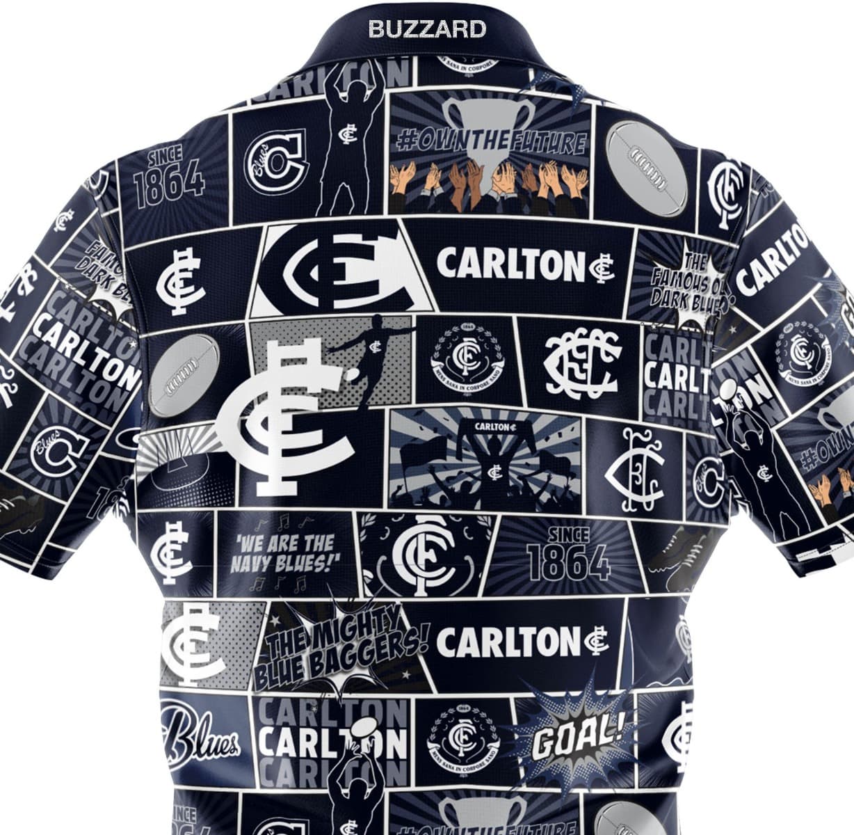 Carlton Blues AFL Mens Pop Art Shirt - Image 3