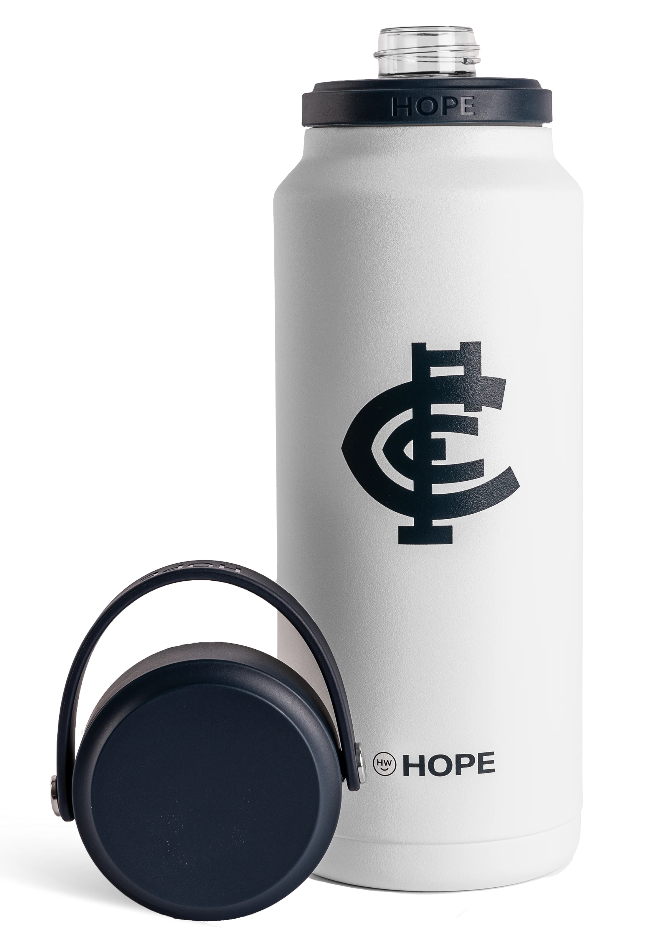 Carlton Blues 2026 AFL White 1 Litre Insulated Stainless Steel Drink Bottle