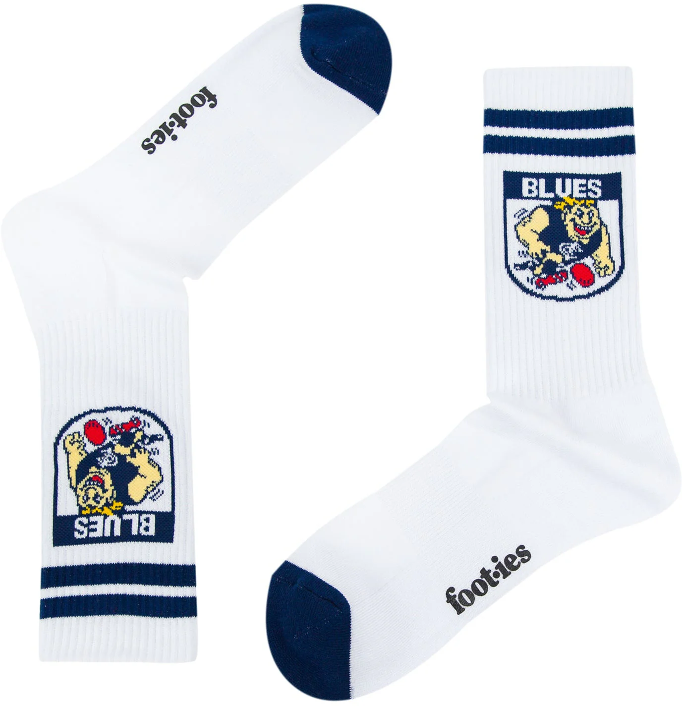 Carlton Blues 2026 AFL Mens 8-13 Retro Sneaker Sock 2 Pack - Image 2