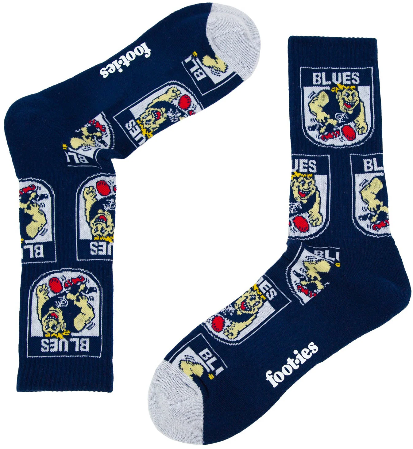 Carlton Blues 2026 AFL Mens 8-13 Retro Sneaker Sock 2 Pack - Image 3