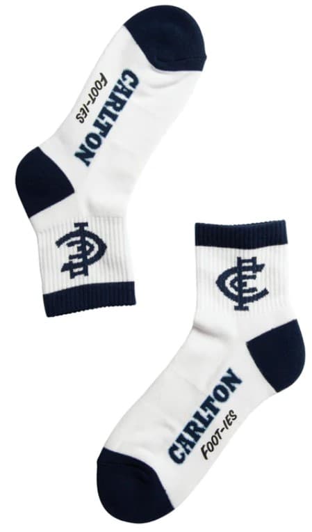 Carlton Blues AFL Adults Banner 2 Pack Quarter Socks - Image 3