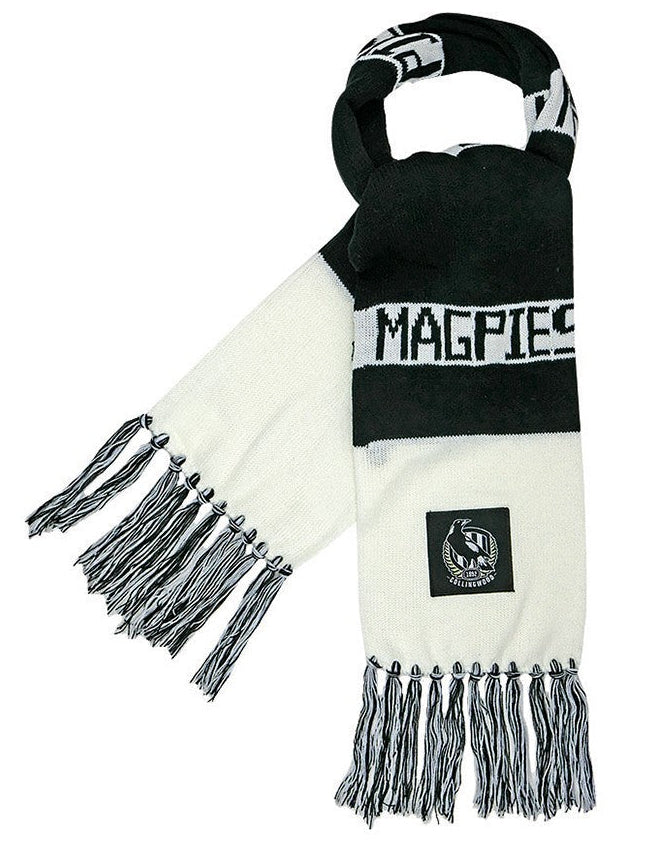 Collingwood Magpies 2026 AFL Mens Traditional Bar Scarf