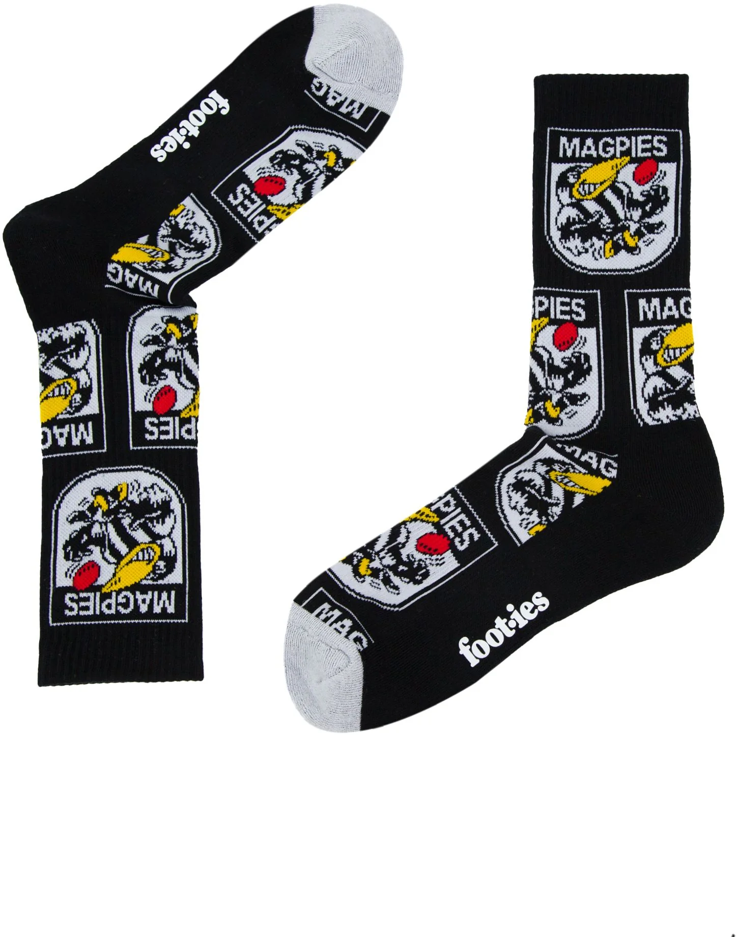 Collingwood Magpies 2026 AFL Mens 8-13 Retro Sneaker Sock 2 Pack - Image 4