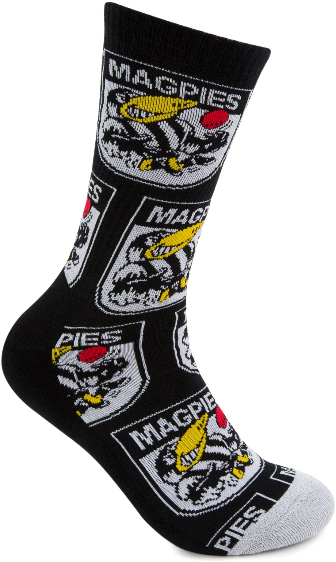 Collingwood Magpies 2026 AFL Mens 8-13 Retro Sneaker Sock 2 Pack - Image 6