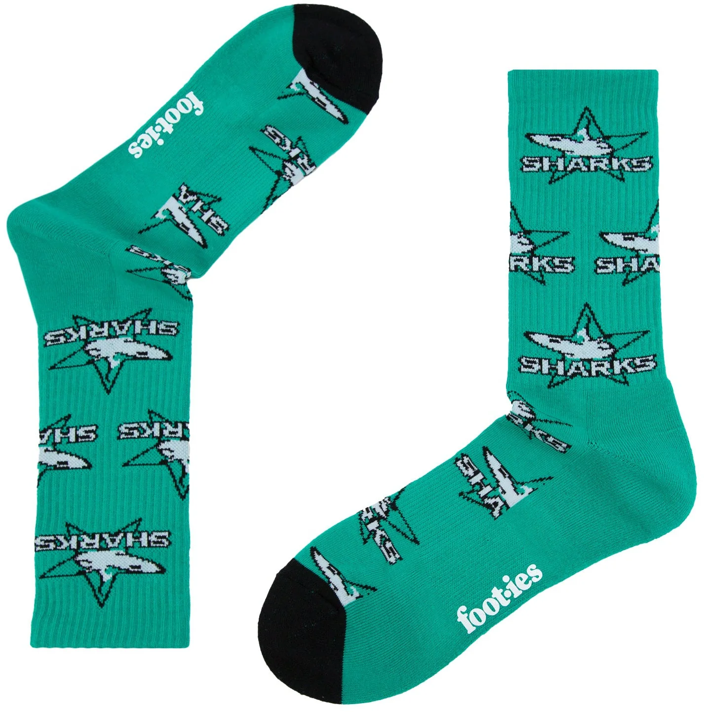 Cronulla Sharks 2026 NRL Mens 8-13 Retro Sneaker Sock 2 Pack - Image 4