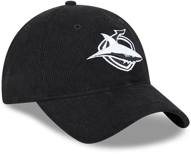 Cronulla Sharks 2026 NRL Black / White Corduroy 9Twenty Cap - Image 2