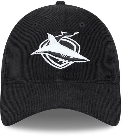 Cronulla Sharks 2026 NRL Black / White Corduroy 9Twenty Cap - Image 3