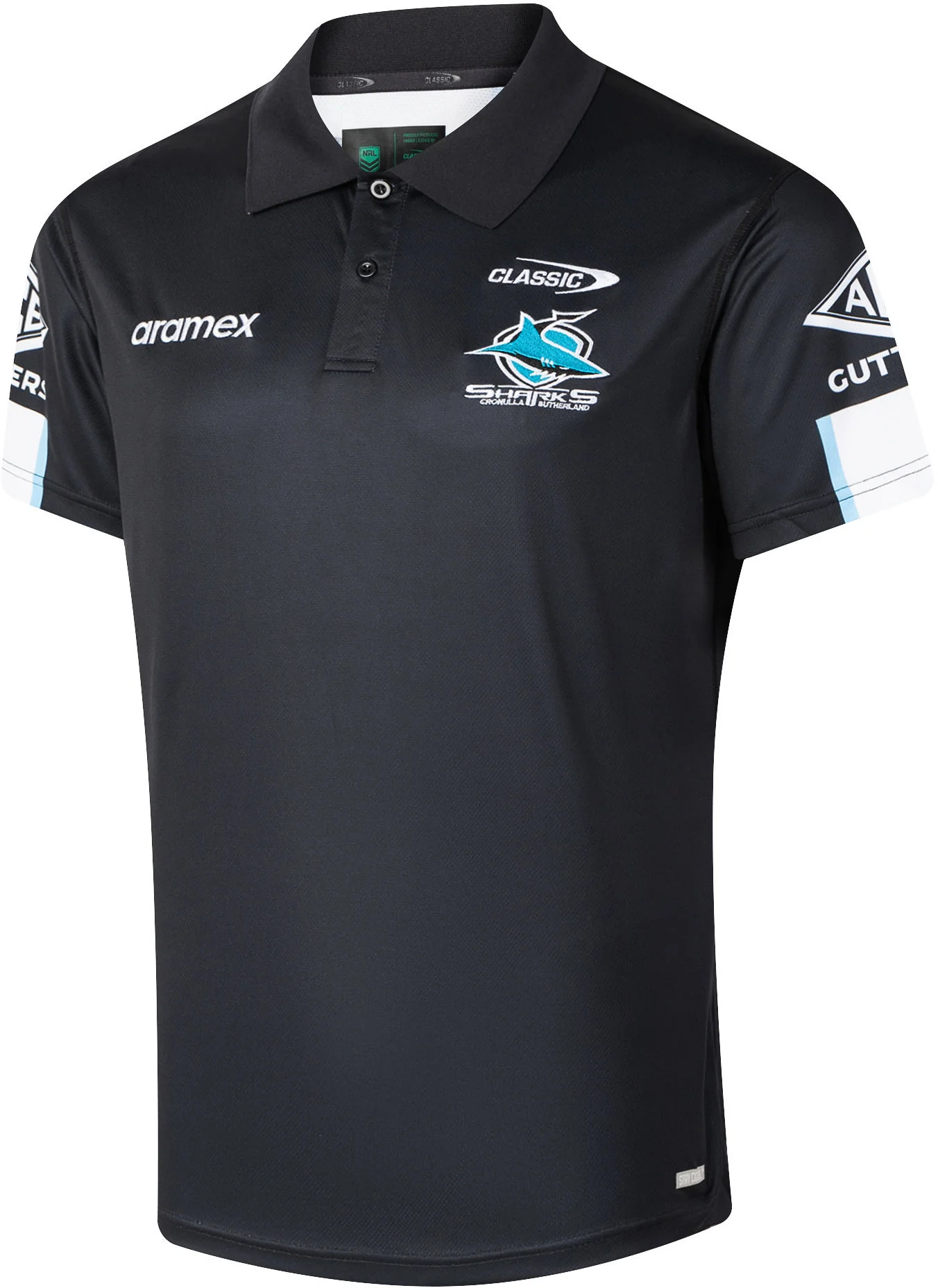 Cronulla Sharks 2026 NRL Ladies Black Media Polo Shirt - Image 2