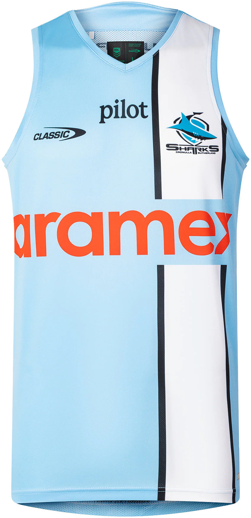 Cronulla Sharks 2026 NRL Mens Sky Blue Training Singlet - Image 2