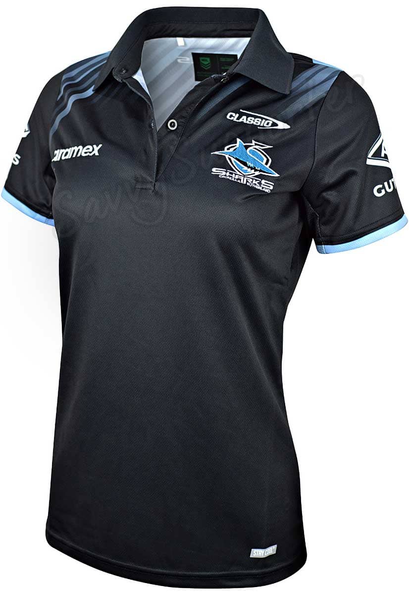 Cronulla Sharks NRL Ladies Media Polo Shirt
