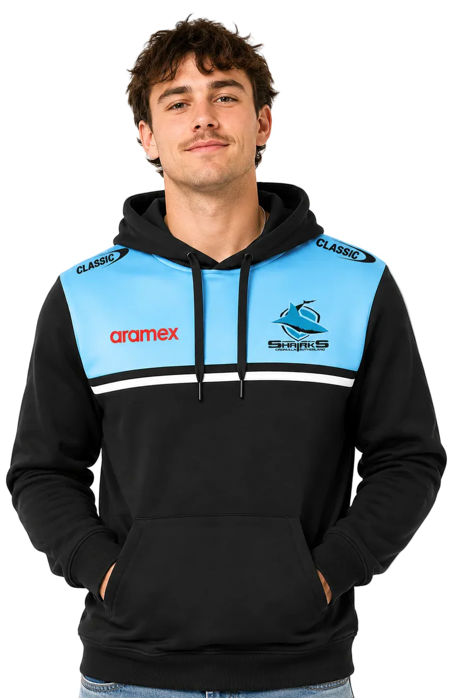 Cronulla Sharks NRL Mens Pullover Hoodie - Image 2