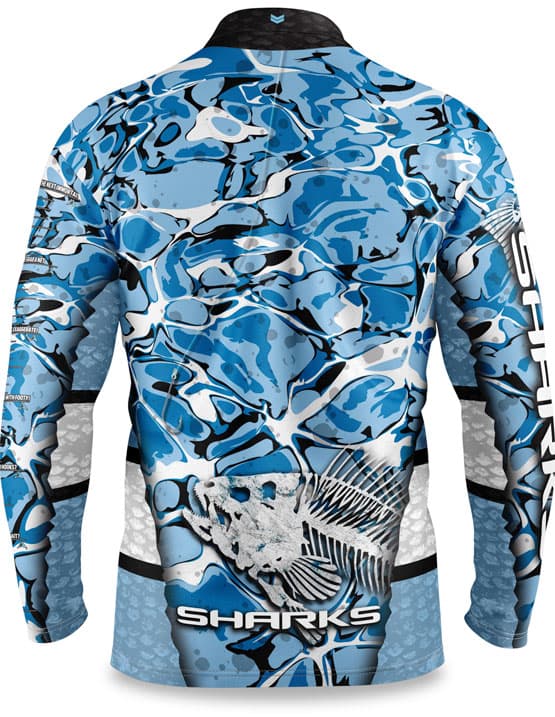 Cronulla Sharks NRL Skeletor Fishing Shirt - Image 2
