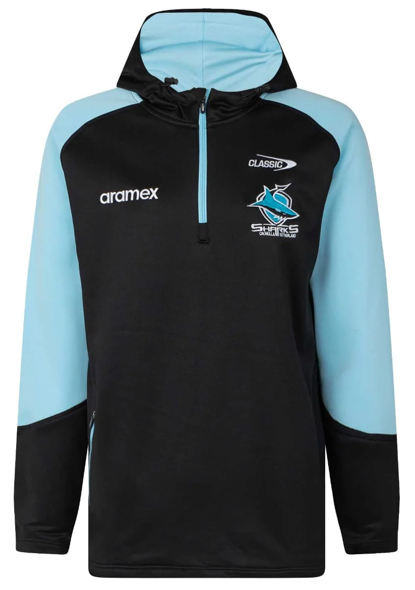 Cronulla Sharks NRL Kids 1/4 Zip Fleece Hoody