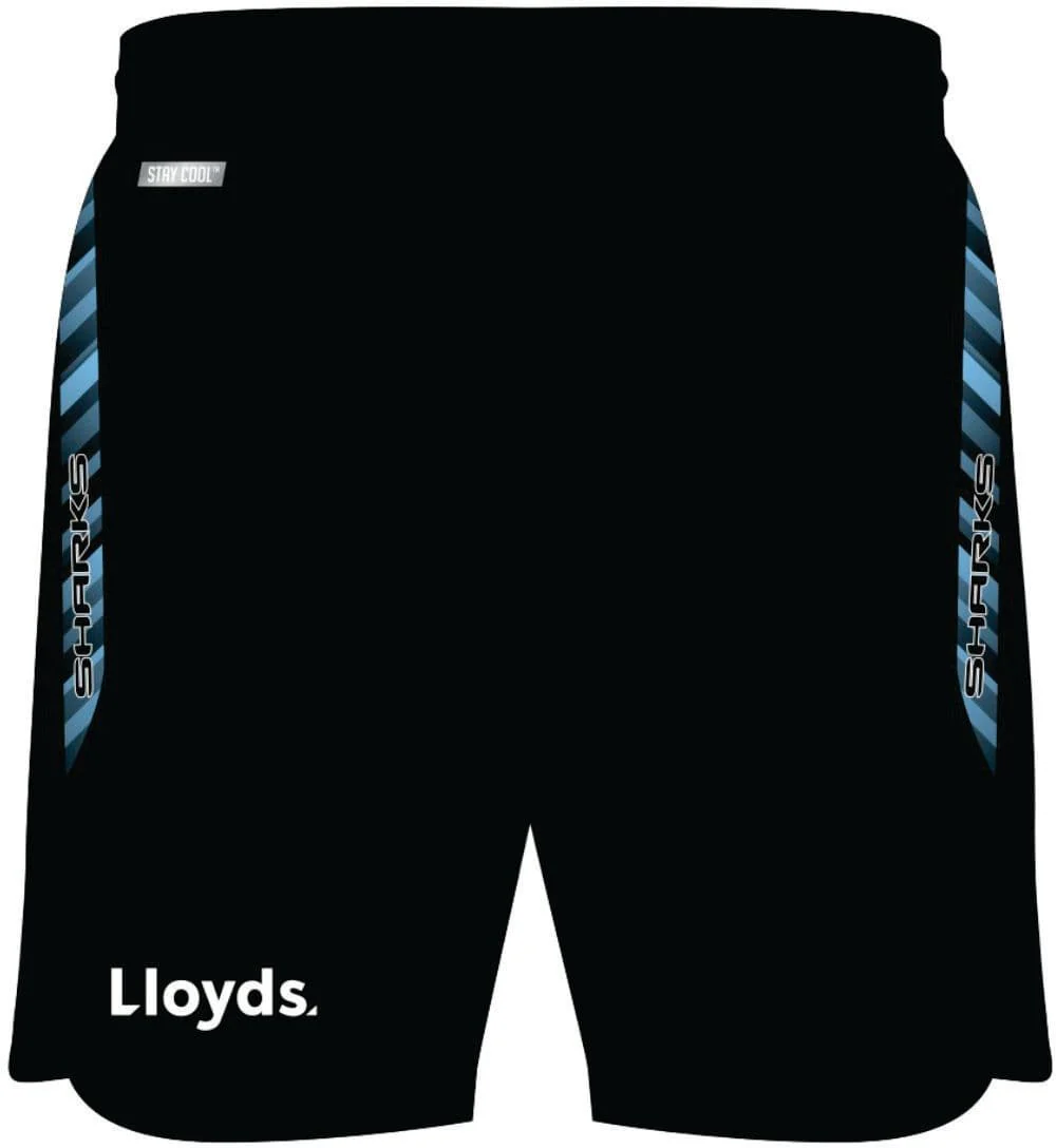 Cronulla Sharks NRL Kids Zip Training Shorts - Image 2